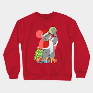 CHRISTMAS GRAY CAT Crewneck Sweatshirt